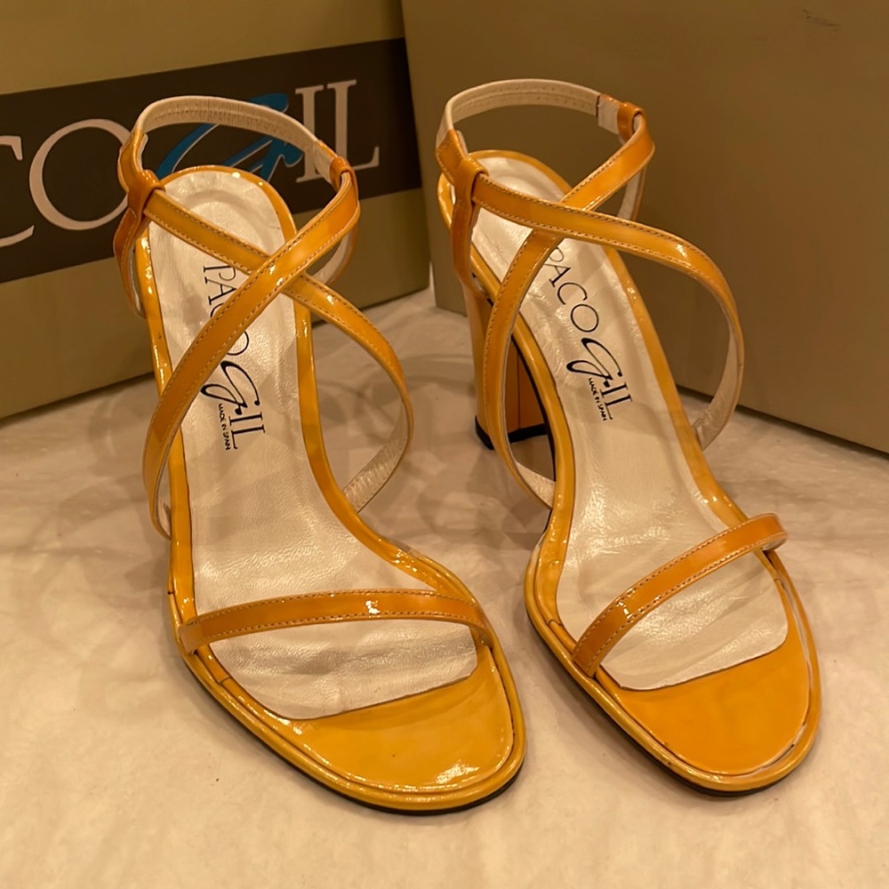 NEW Paco Gil yellow sandals in original box